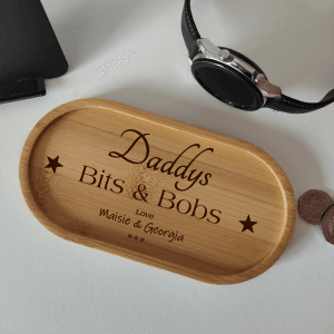 Personalised Bits and Bobs trinket tray for Daddy, Grandad, Taid, Grandpa Dad Pocket stuff coin tray
