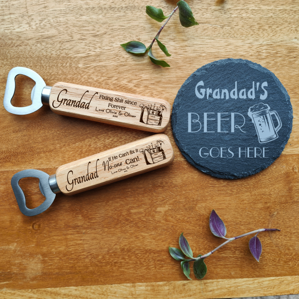 Personalised Bottle Opener for Grandad's who fix everything! Fathers Day gift Laser engraved with any name - Image 3