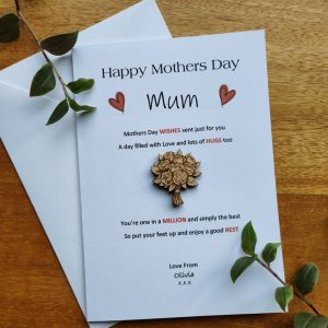 Personalised Mothers Day Card with Cute Flowers Token for your Special Mum Mummy Nain Nanny keepsake from the kids
