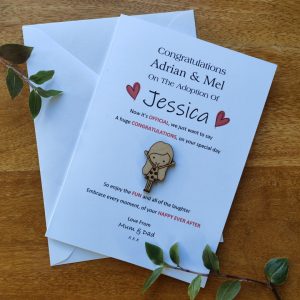 Personalised Adoption Card with Cute Keepsake for Congratulation on Adoptions or Fostering New Family