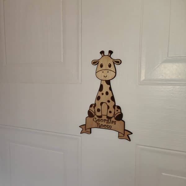 Personalised Bedroom Door Sign for children Cute Giraffe Wall Decor For Playrooms Bedrooms or Nursery - Image 5