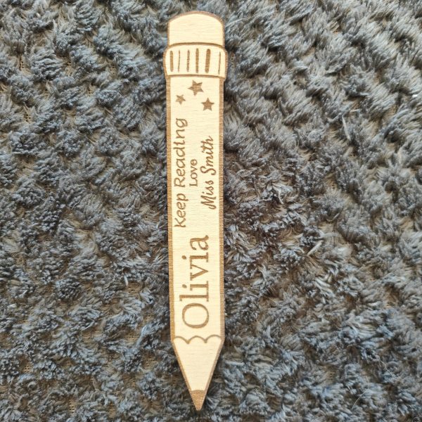 Personalised Gift From Teacher end of term for kids in Nursery or School Teacher Bookmark pencil design - Image 5