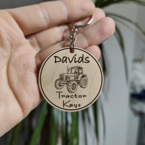 Personalised Tractor Keyring Laser Engraved with Name Ideal birthday present or stocking filler Gift