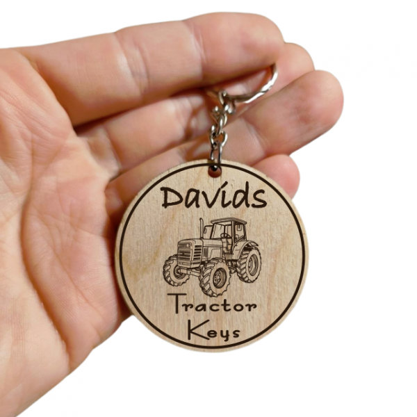 Personalised Tractor Keyring Laser Engraved with Name Ideal birthday present or stocking filler Gift - Image 2