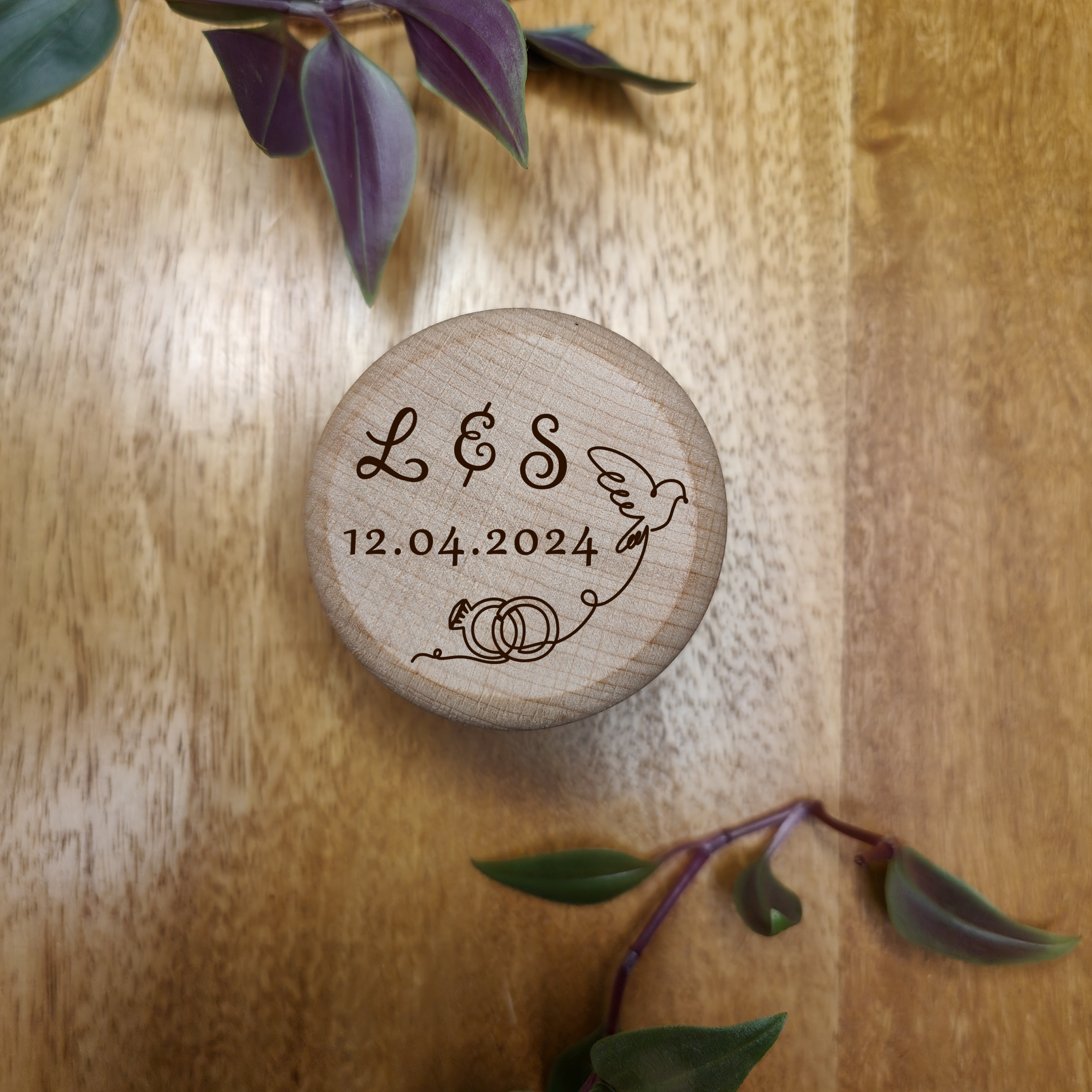 Personalised Wedding Ring Box for Ring Bearer proposal Box Ring Pillow - Image 3