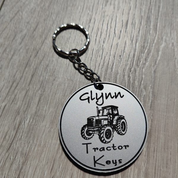 Personalised Tractor Gift Acrylic Keyring Laser Engraved with Name Ideal birthday present or stocking filler Gift - Image 5