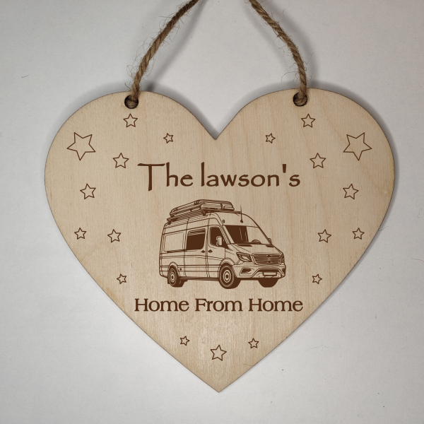 Personalised van life gift self build Wall Art Hanging Heart Laser Engraved Plaque for van conversions - Image 6