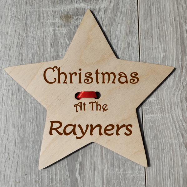 Personalised Christmas Tree Star Topper – Engraved Wooden Ornament – Family Name Holiday Decoration – Xmas Keepsake Gift - Image 13