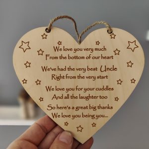 Personalised Gift for Uncle Wall Hanging Heart with Poem