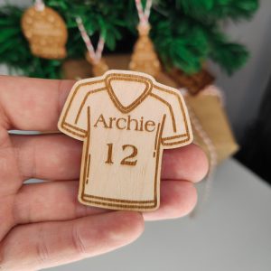 Personalised Football Fridge Magnet: Engraved Wooden Football Gift