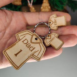 Personalised Football Shirt Keyring, Engraved Team Gift