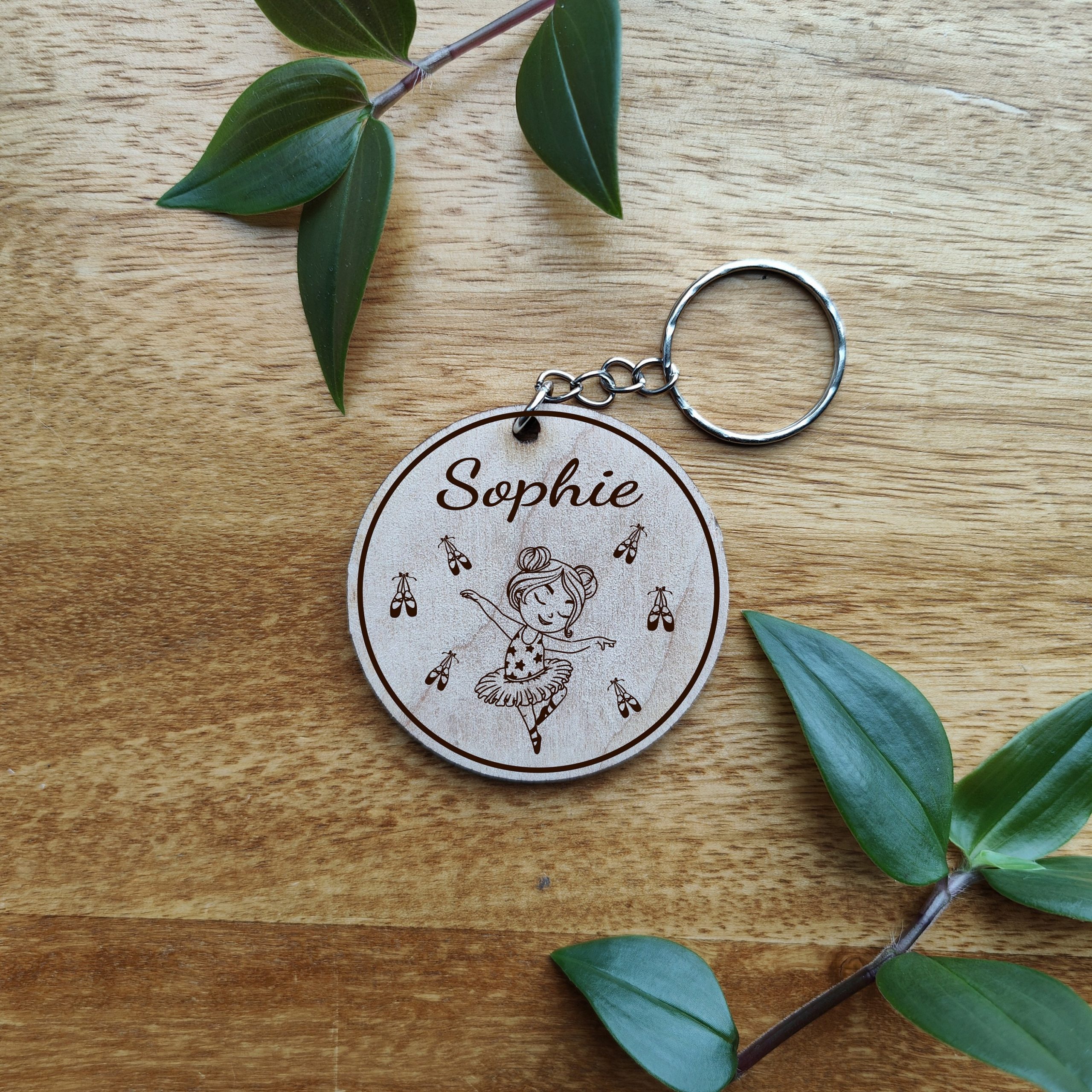 Personalised Ballerina Keyring Bag Tag