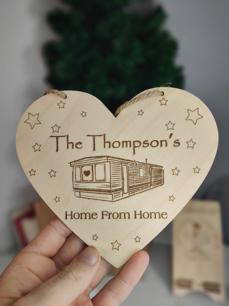 Personalised static caravan gift wall plaque