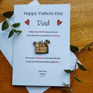 Personalised Fathers Day Card with Keepsake for your Special Dad Taid Tad or Grandad