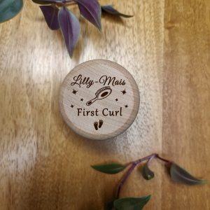 Personalised First Curl Box: Engraved Wooden Keepsake