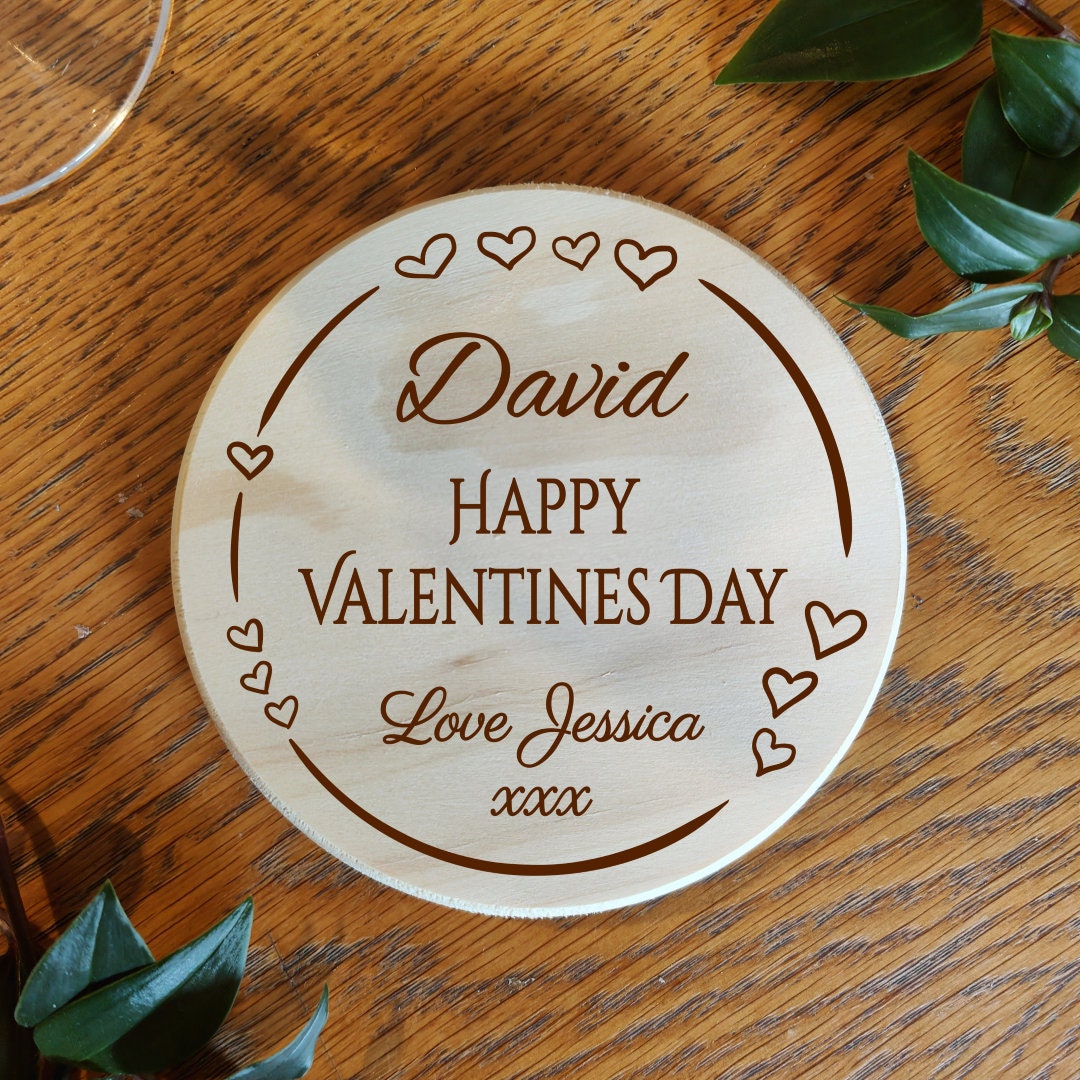 Personalised Couples Coaster gift for Valentines Day Anniversary or birthday for her or him