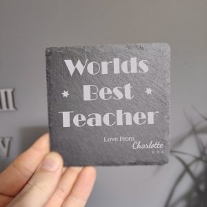 'Worlds Best Teacher' birthday, christmas, end of term, end of season or just to show you care. Ideal for the tea lover coffee lover favourite tipple. Nursery Assistant Teaching Assistant Swimming Gymnastics Ballet singing or football coach