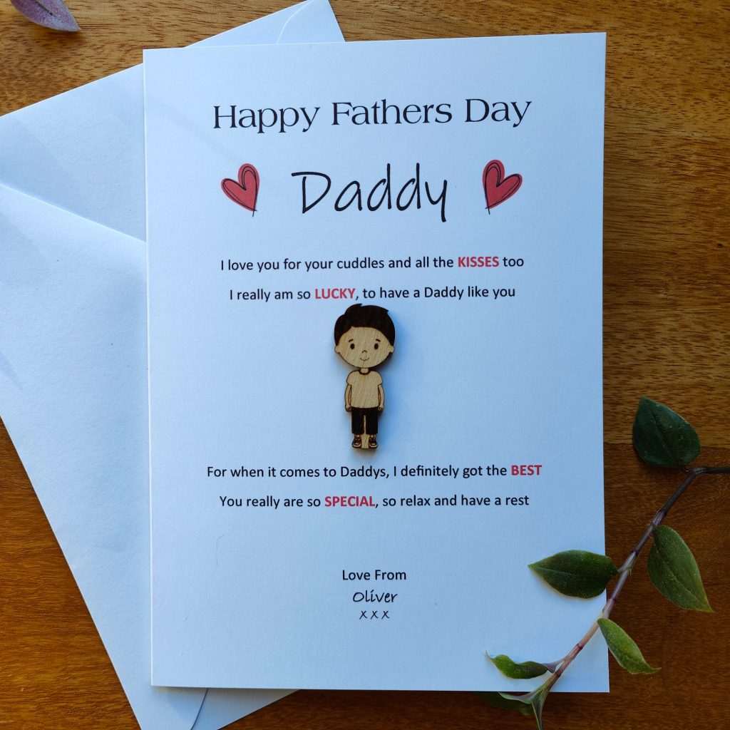 Personalised Fathers Day Card with Keepsake Token