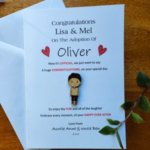 Personalised Adoption Card: Keepsake Token, New Family Gift