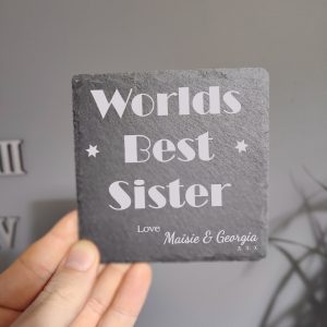 Personalised Worlds Best Brother or Sister Coaster for him or Her.
