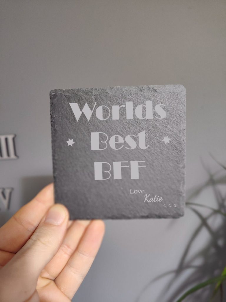Personalised Worlds Best Bestie, BFF, Friend Coaster for him or Her.