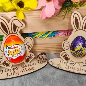 Personalised Easter Egg Holder: Wooden Bunny Gift