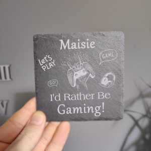 Personalised Gaming Coaster: Engraved Slate Gamer Gift