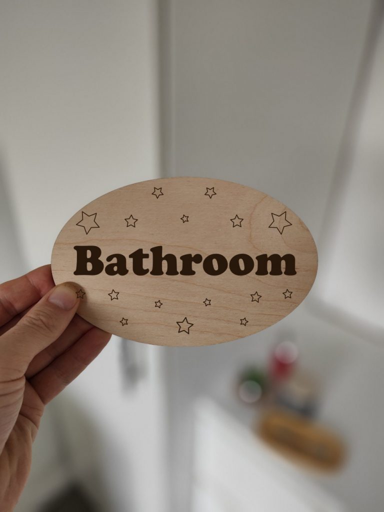 Personalised Bathroom Toilet door sign Laser Engraved Stars
