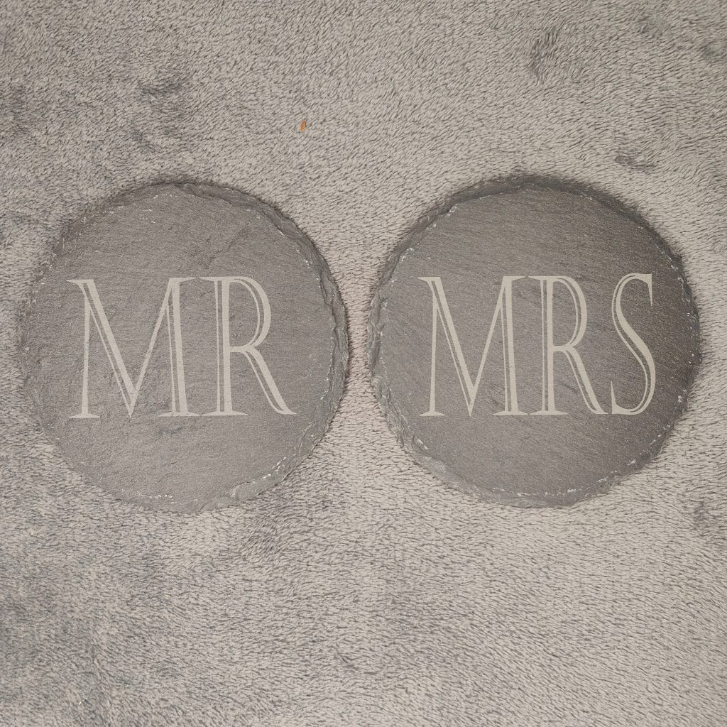 Mr and Mrs couples gift set coaster