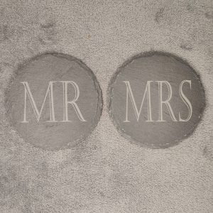 Mr and Mrs couples gift set coaster