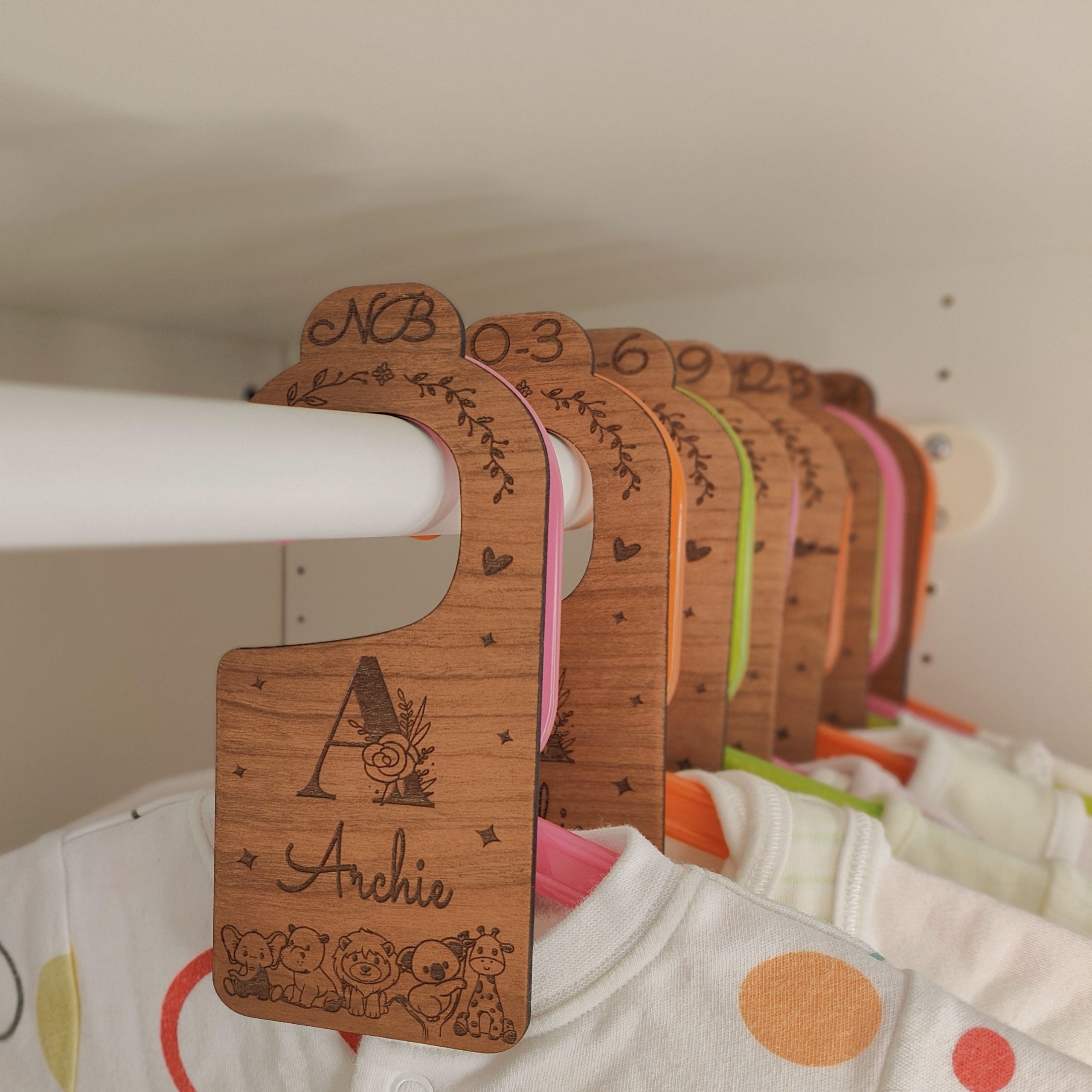 Personalised Baby Clothes Dividers: Jungle Theme Nursery Decor - Image 6