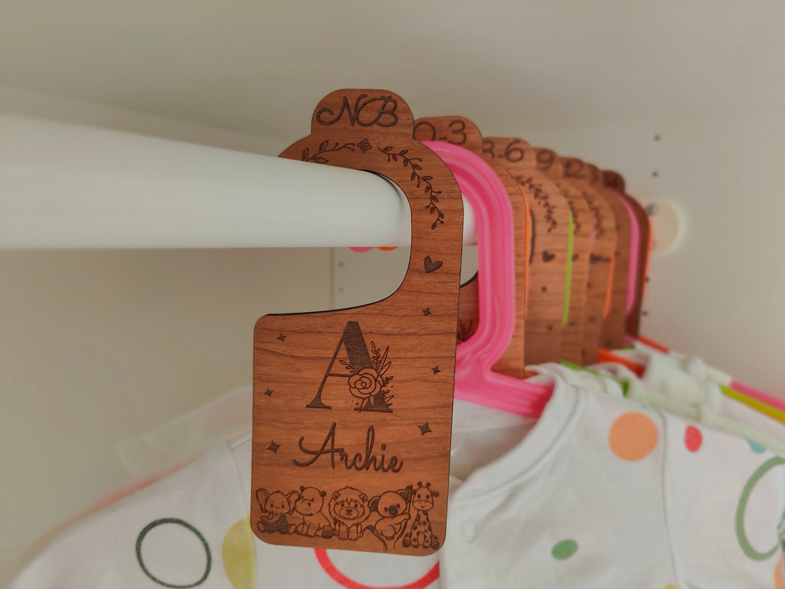 Personalised Baby Clothes Dividers: Jungle Theme Nursery Decor - Image 3