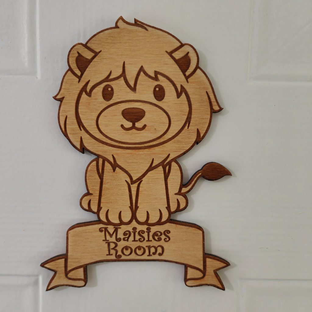 Personalised Lion bedroom door sign