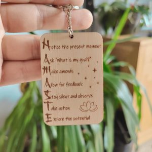 NAMASTE Keyring Gift Mindfulness Wellbeing present for him or her