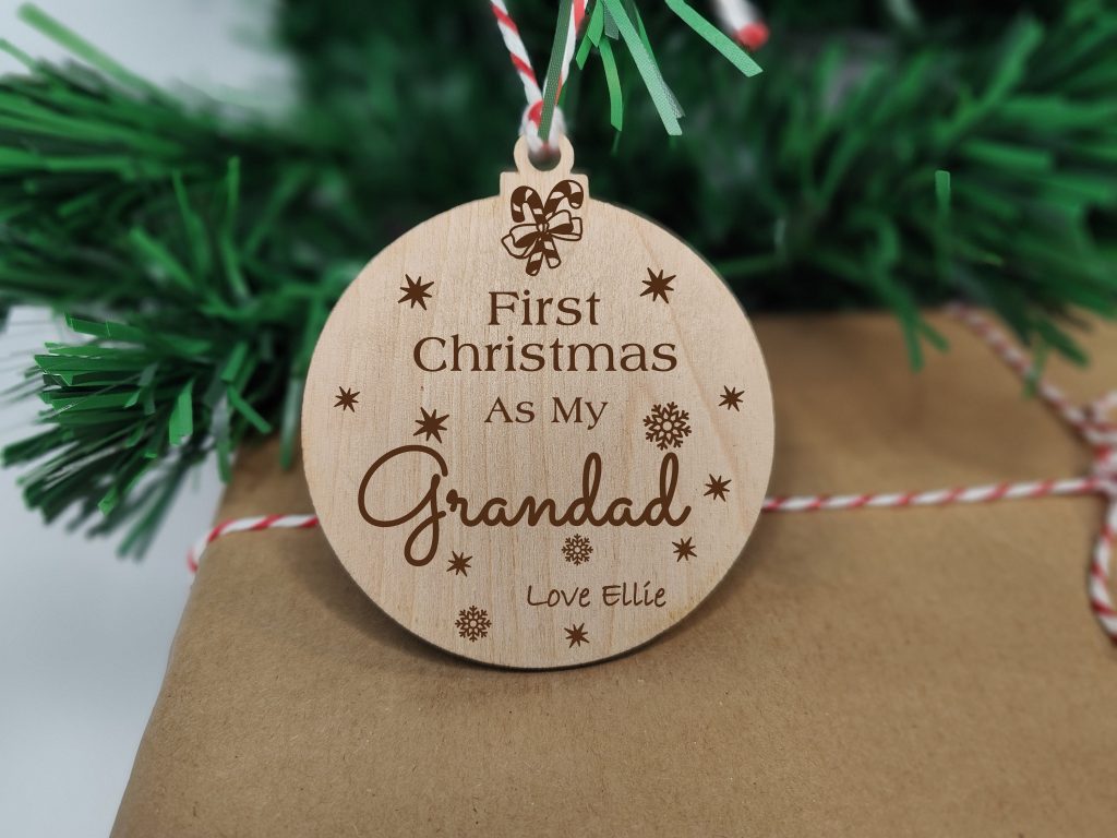 Personalised First Christmas bauble gift ornament