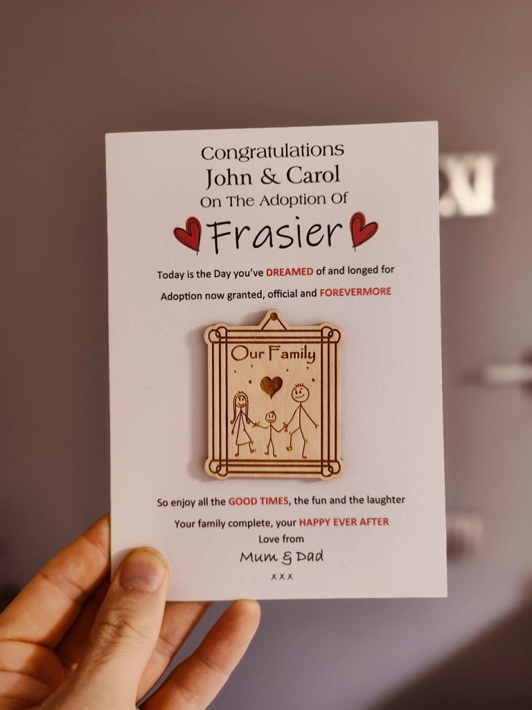Personalised Adoption Card: Family Keepsake Token
