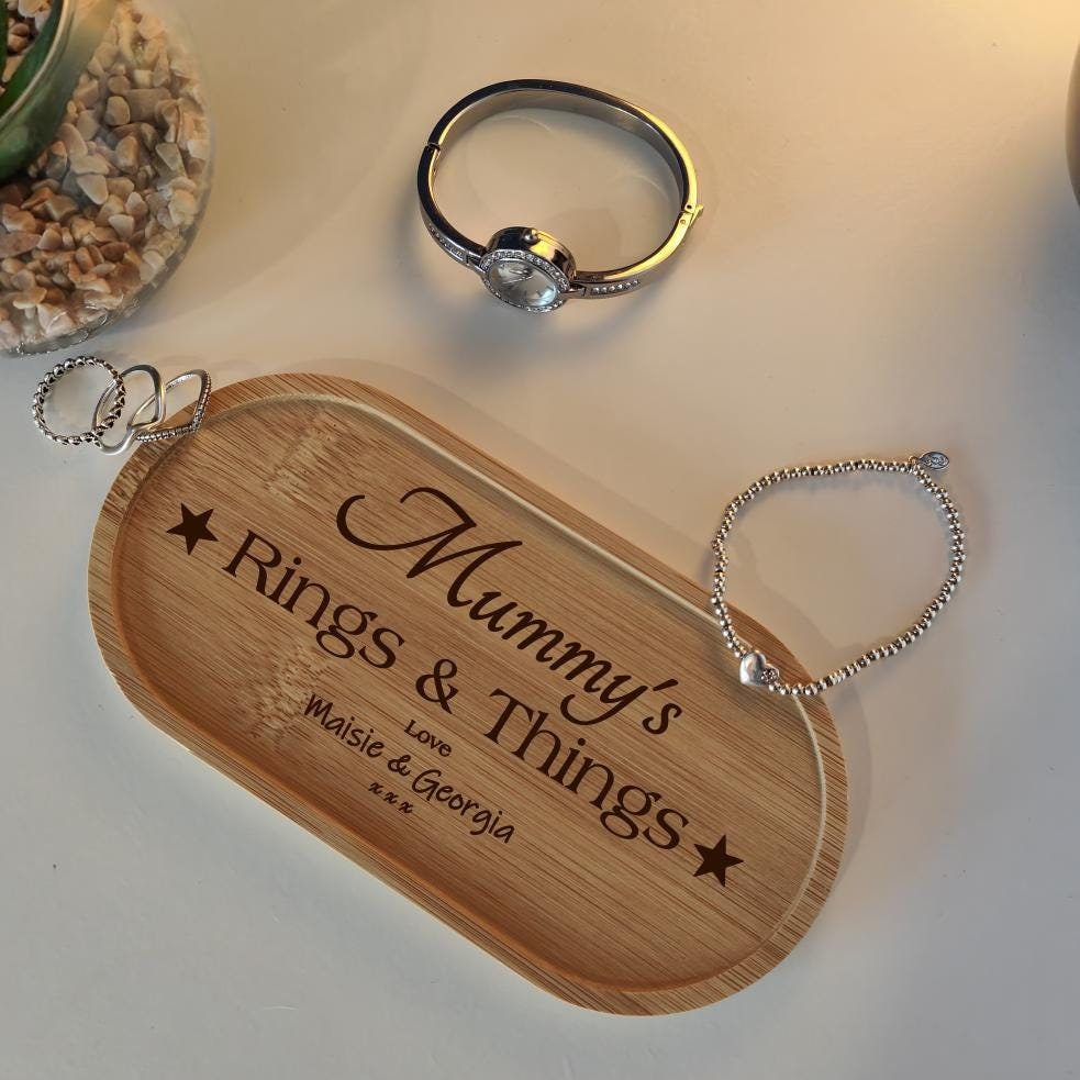 Personalised mothers day gift jewellery tray