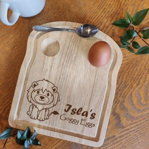 Personalised Wooden Lion Egg Board: Custom Kids Breakfast Gift