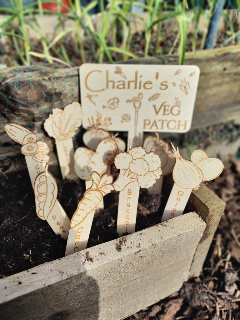 Personalised Garden Sign & Plant Labels – Custom Veg Patch – Gift for Gardener